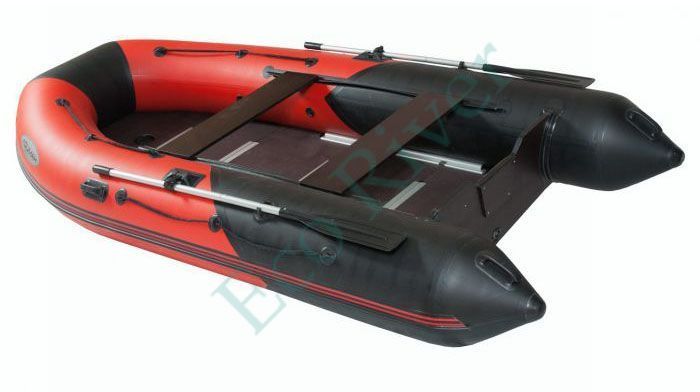Лодка "Лоцман" М-350 (киль+слань) черная/красная