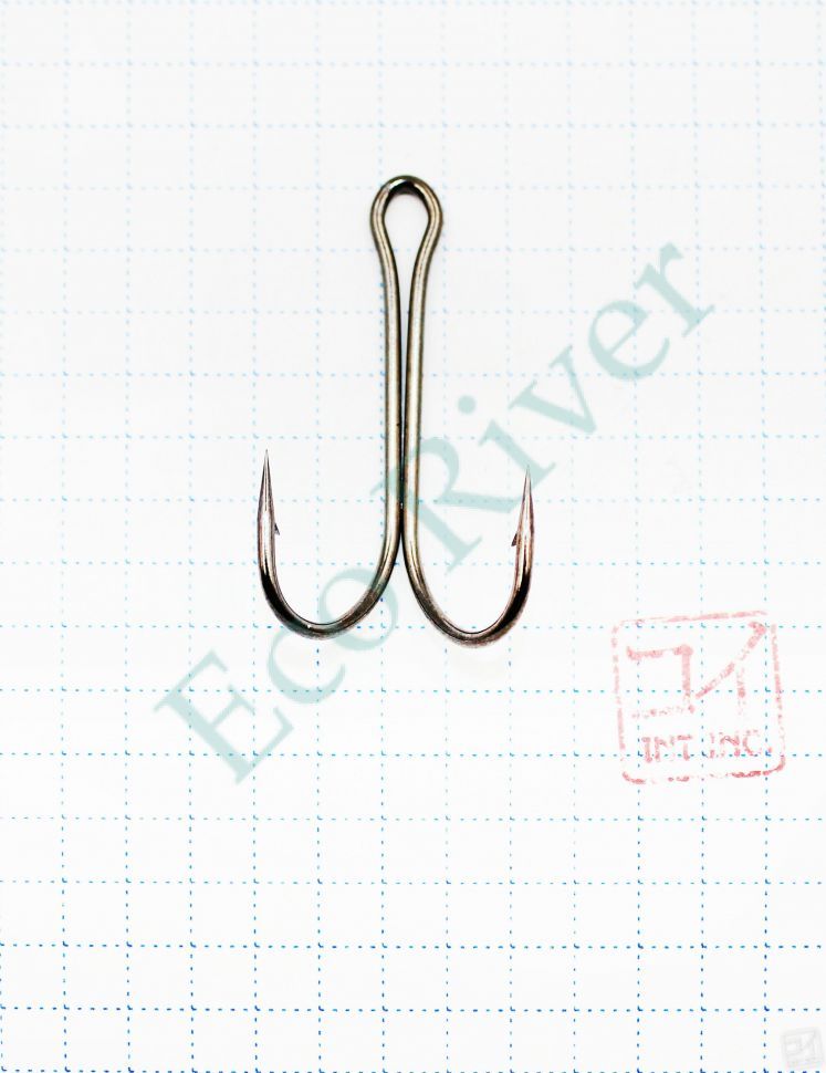 Крючок KOI SHORT DOUBLE HOOK, размер 2/0 (INT), цвет BN, двойник (10 шт.)/20/