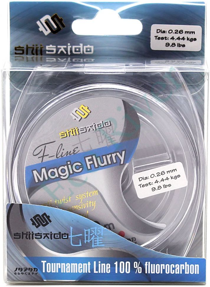 Леска флюорокарбон Shii Saido Magic Flurry, L-30 м, d-0,211 мм, test-3,08 кг, прозрачная/10/