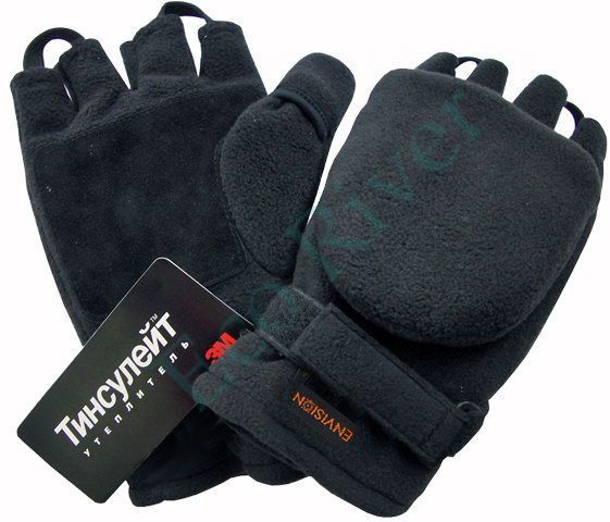 Перчатки "ENVISION" с откр. пальцами черные со стяжками 12047