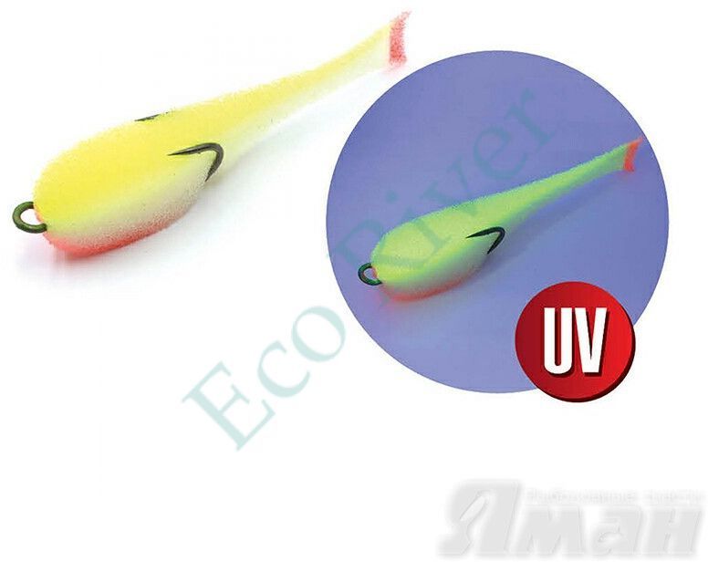 Поролоновая рыбка YAMAN на двойнике, р. 125 мм, цвет 16 UV (5 шт.)